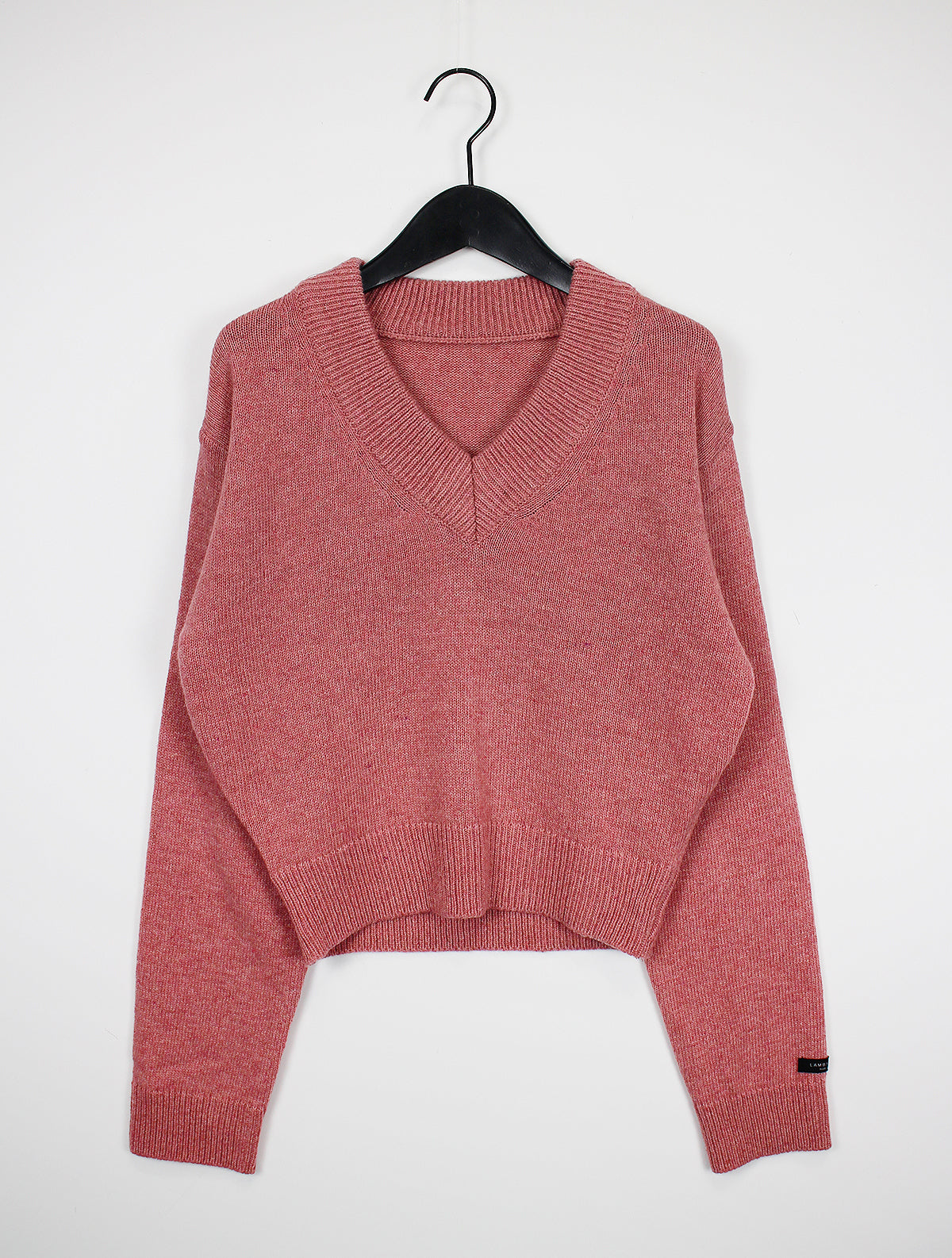 Wool V-neck Crop Knit (10color)