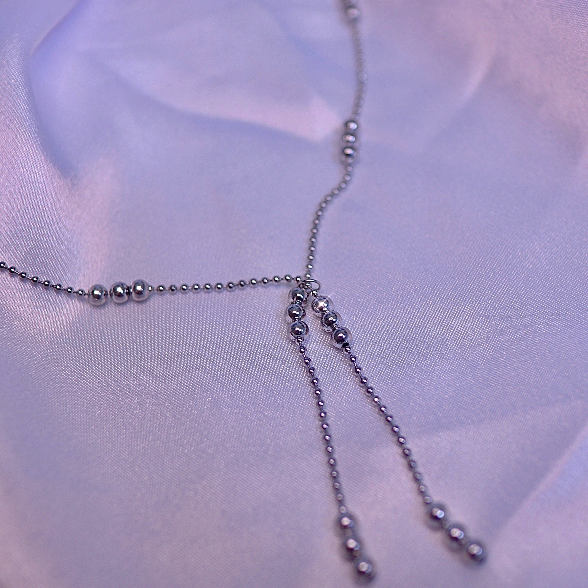 ribbon ball chain choker