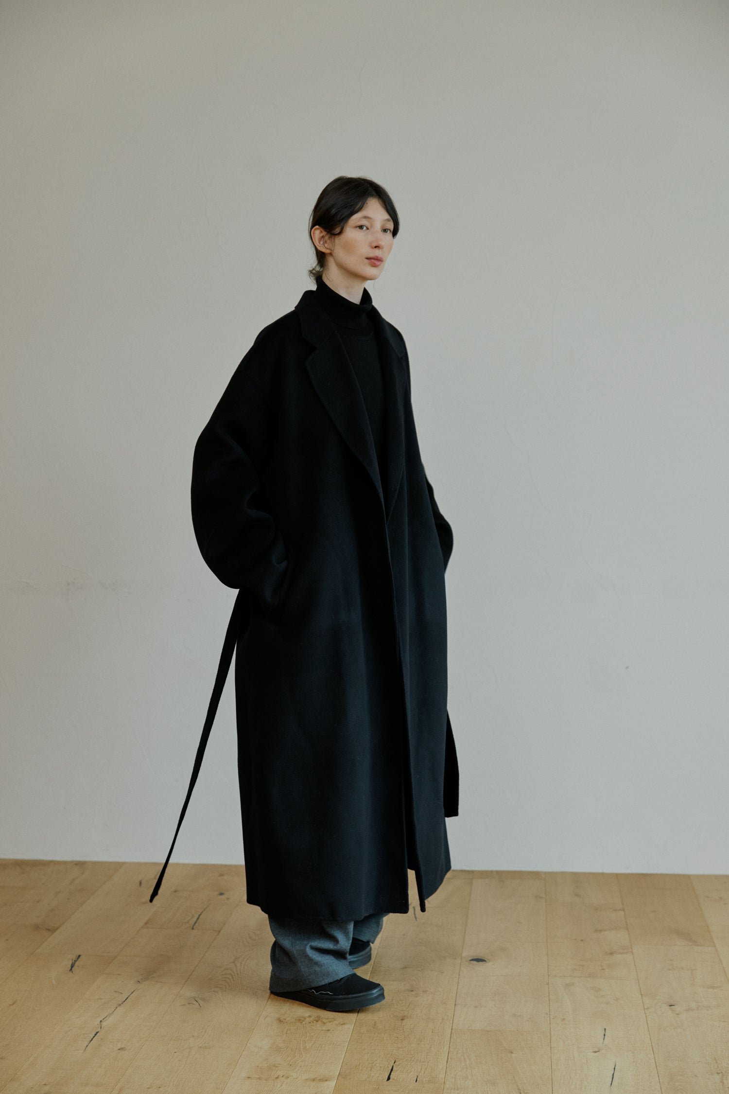 unisex handmade coat black