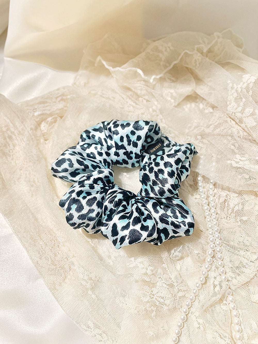 Leopard Printing Satin Hair Scrunchie (5color)