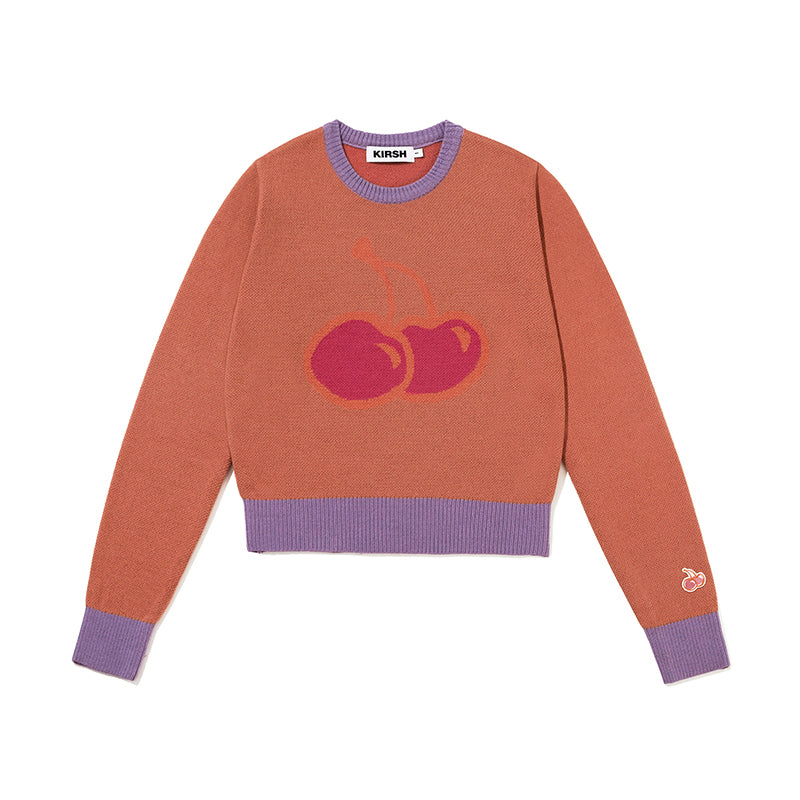 BIG CHERRY JACQUARD KNIT KS [CORAL]