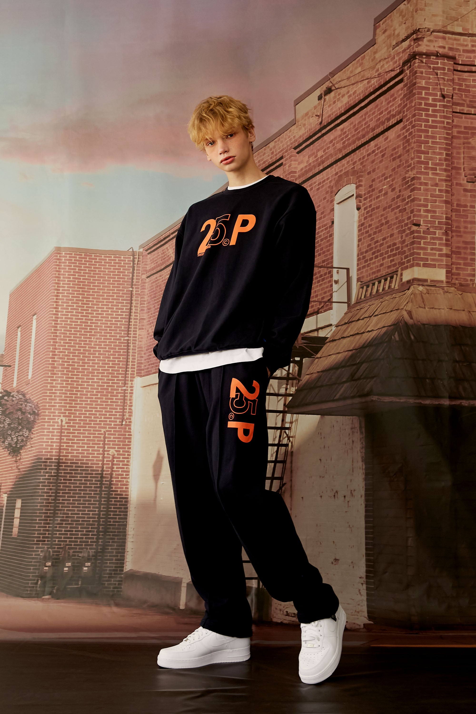 25P SENSE LOGO SWEAT PANTS_NAVY