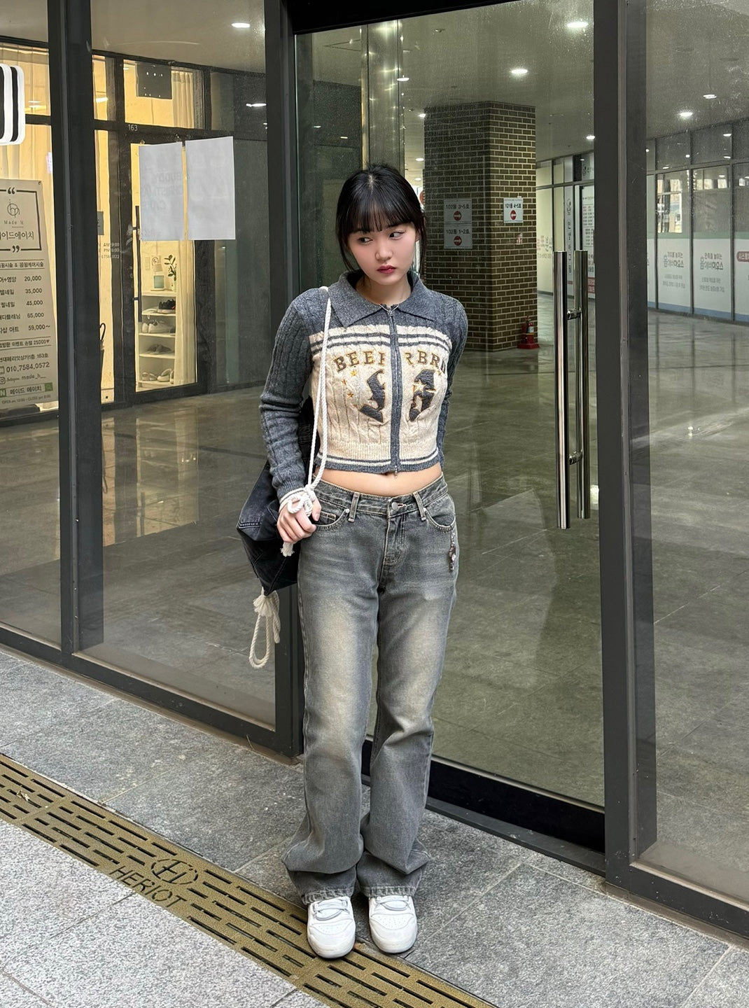 Grayish Low-rise Bootcut Denim