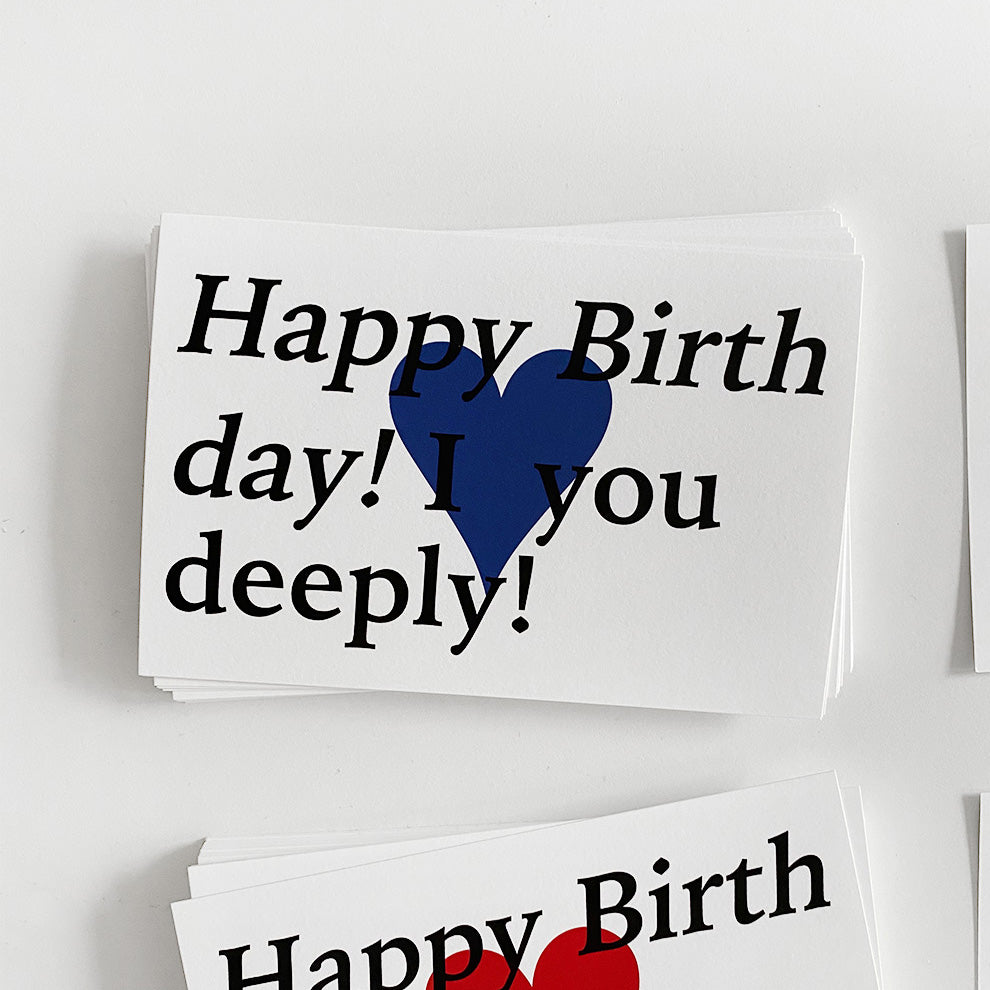 Happy birthday! I ♥ you deeply! Postcard (Classic Blue)