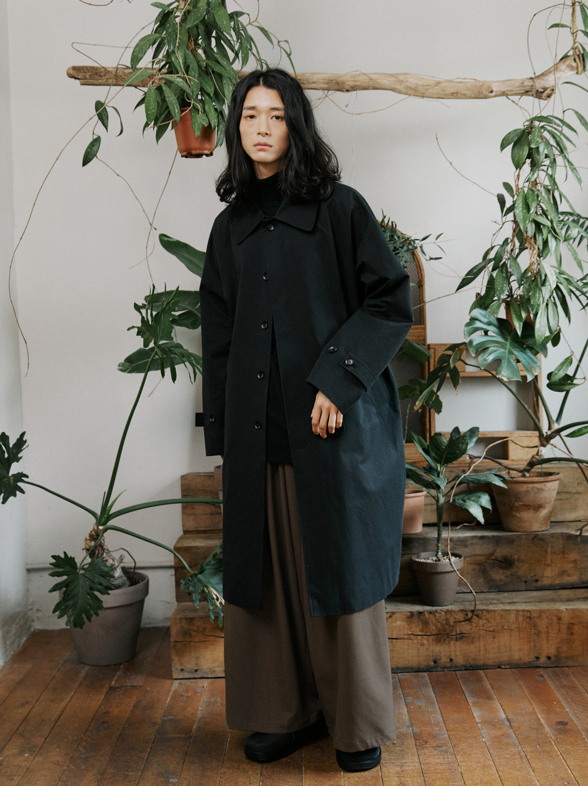 unisex mac coat black