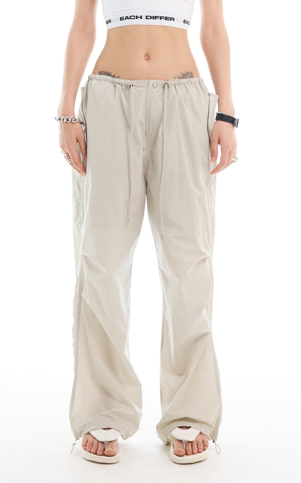 HIDDEN BUTTON PANTS_ BEIGE