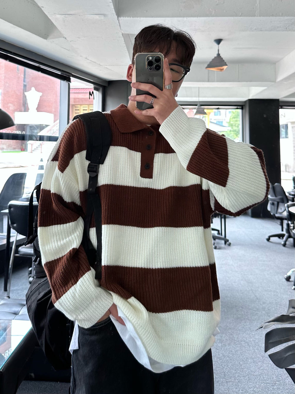 poly kara dangara button knit