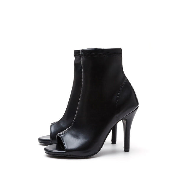 オープントゥスリムアンクルヒール/Open Toe Slim Ankle Heel(Matt Black)