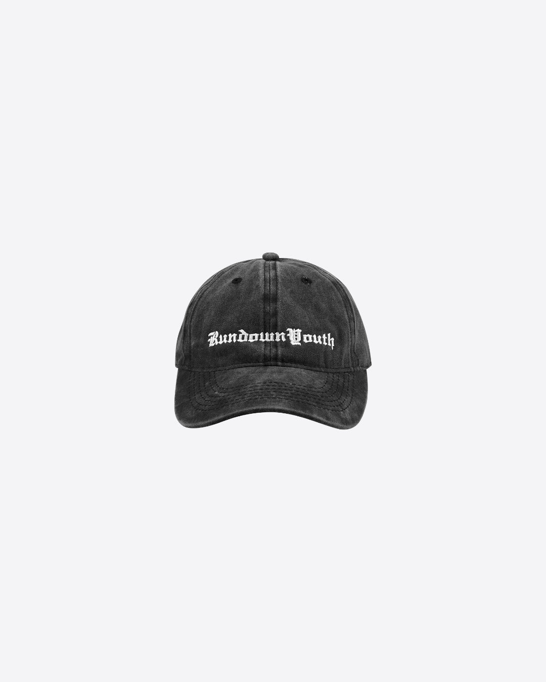 RUNDOWNYOUTH CAP 06 (Bleached Black)