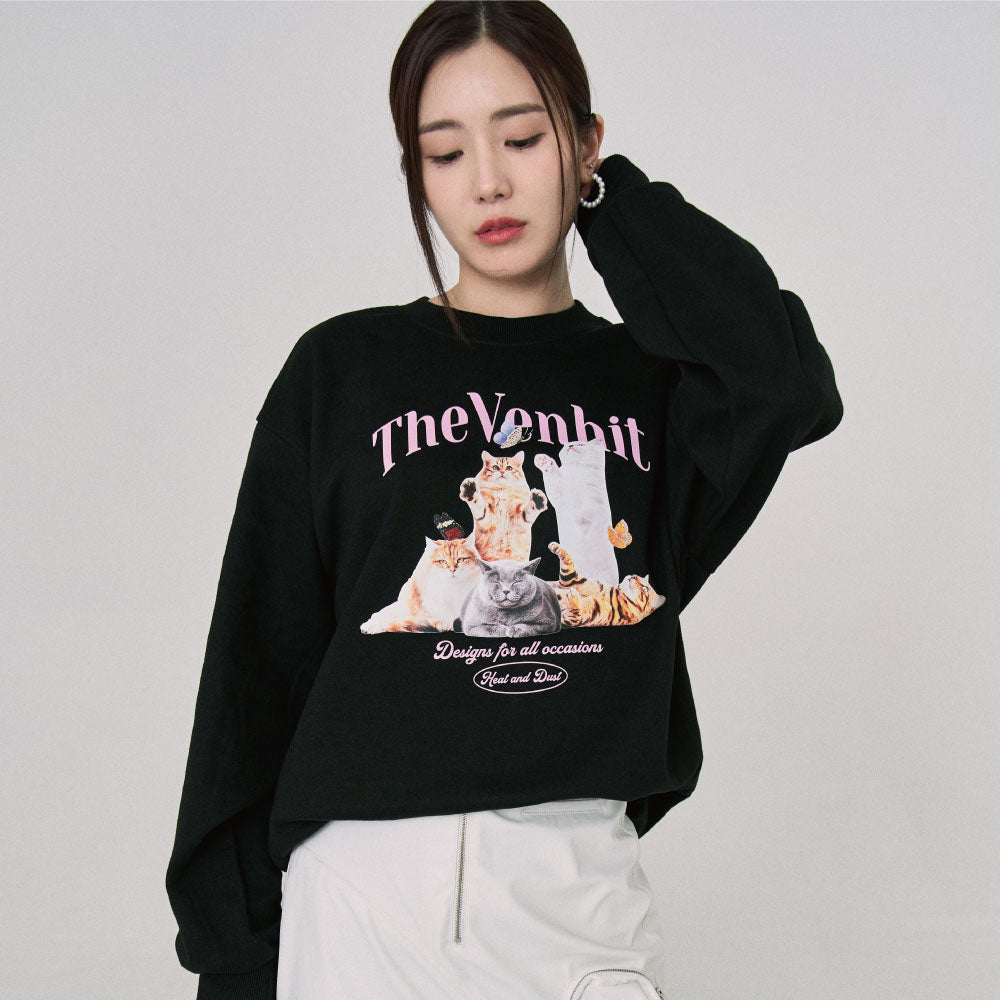 VENHIT Butterfly Cat SWEATSHIRT_B1