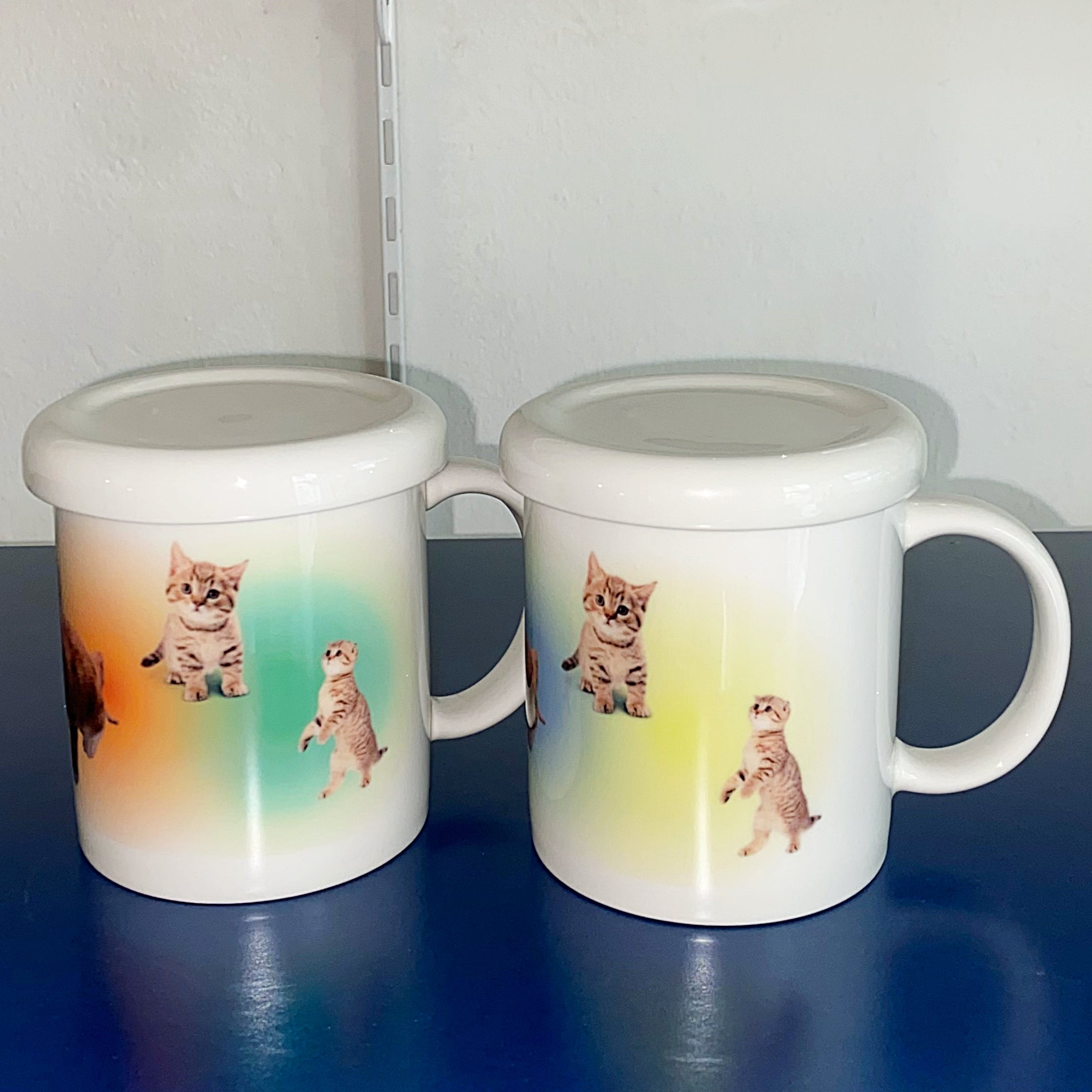 Gradation Cat mug (blue&yellow)