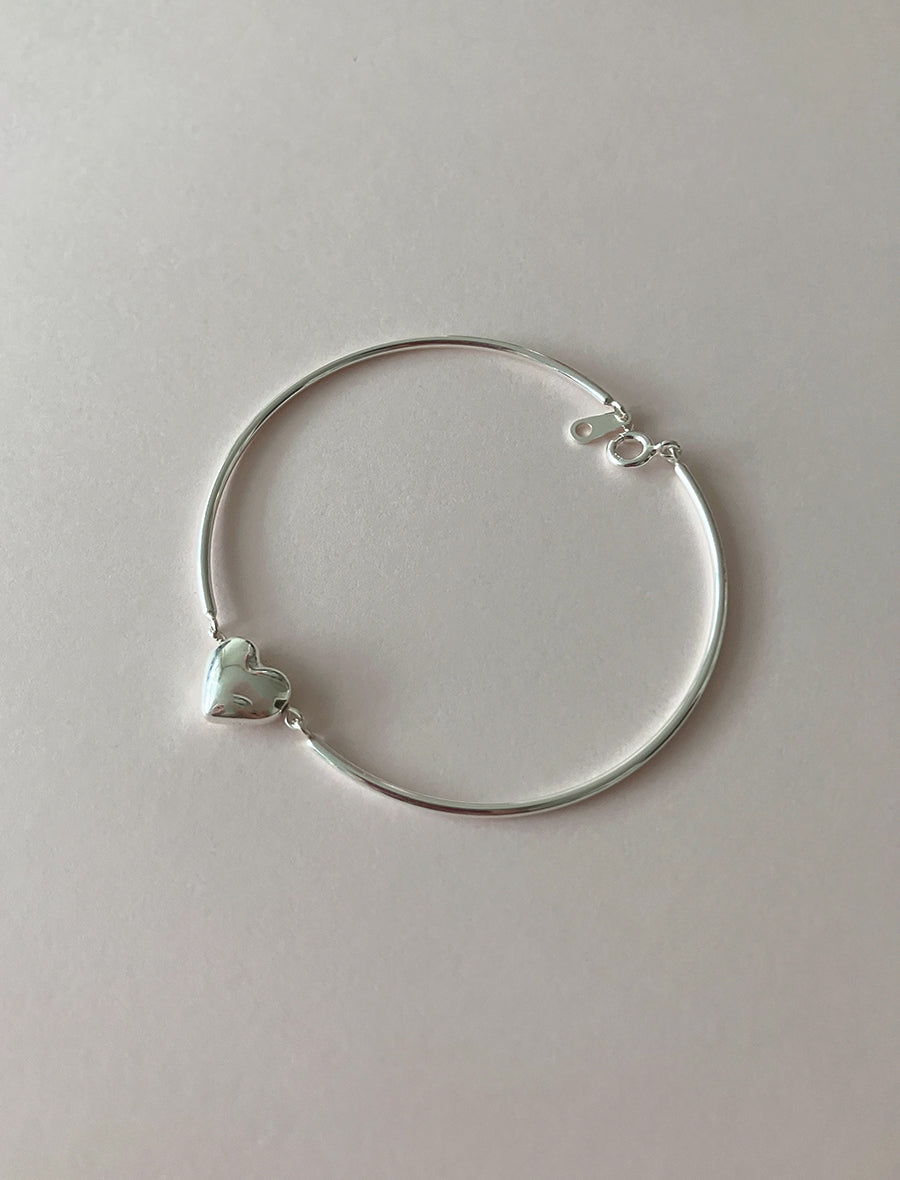 [92.5silver] heart bangle