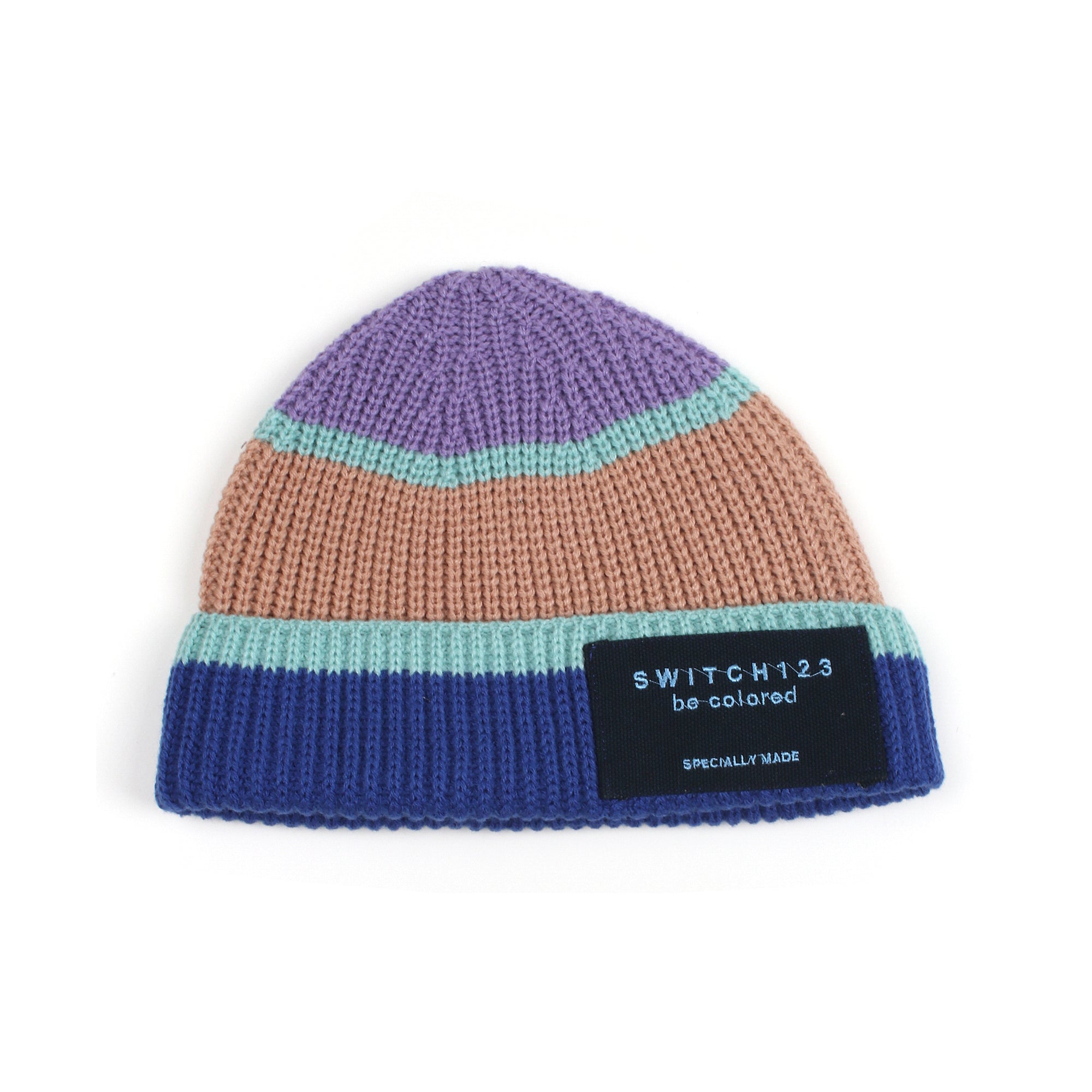 COLOR BLOKING SHORT BEANIE (UNISEX)