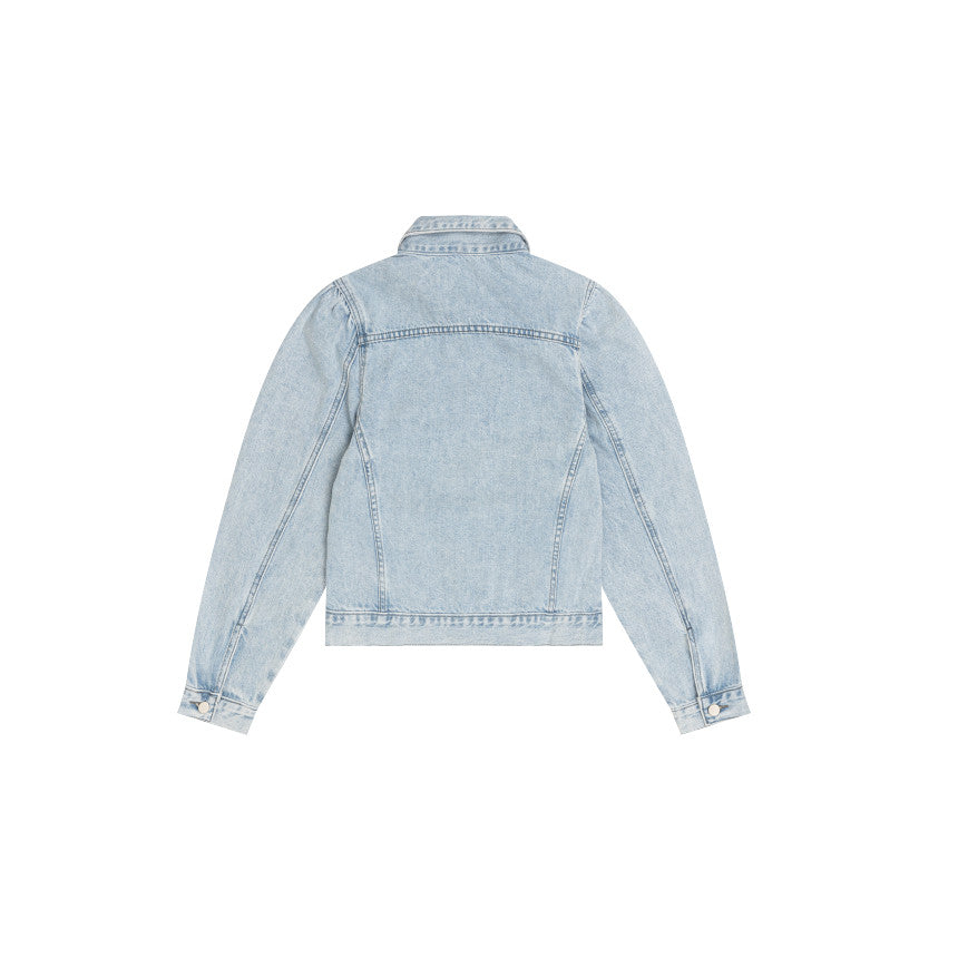 PINTUCK LIGHT BLUE DENIM JACKET [6066]