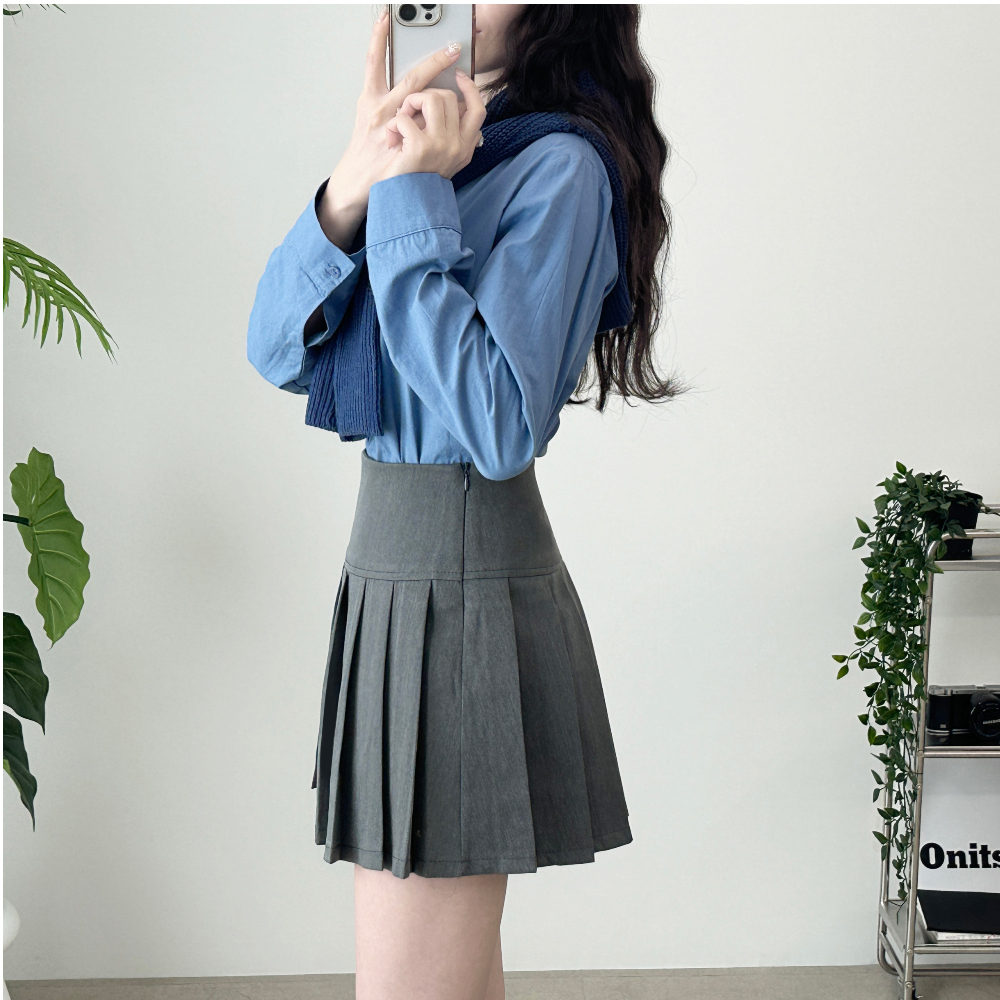 pleated mini skirt skirt