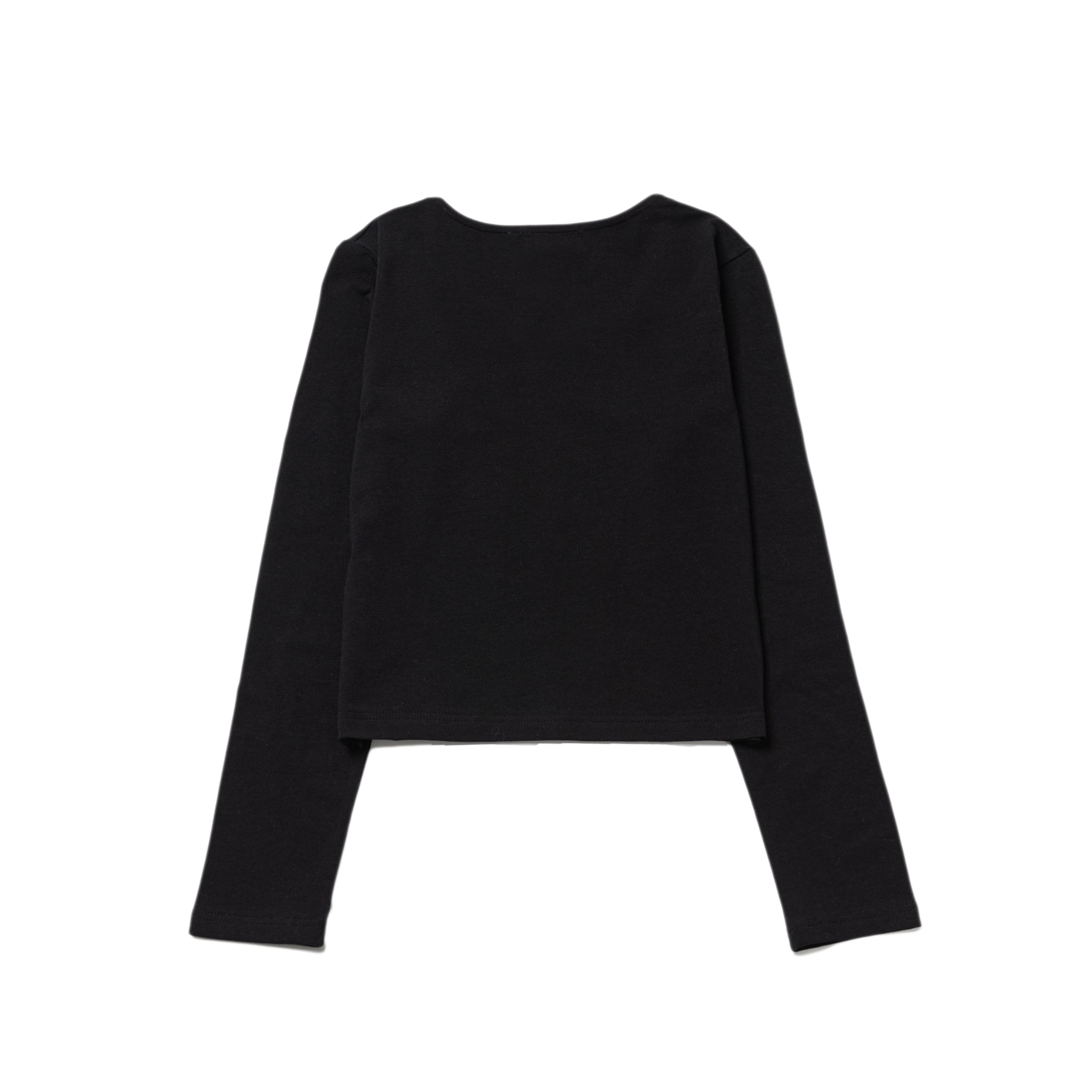 ROSE SQUARE NECK CROP L/S TEE(BLACK)