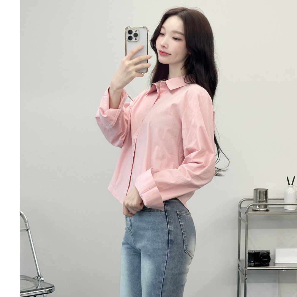 Cotton Basic Long Sleeved Shirt