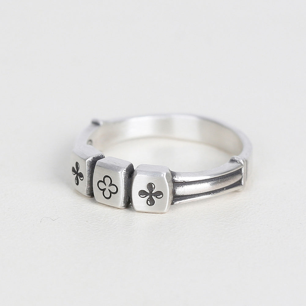 Triple clover ring (925 silver)