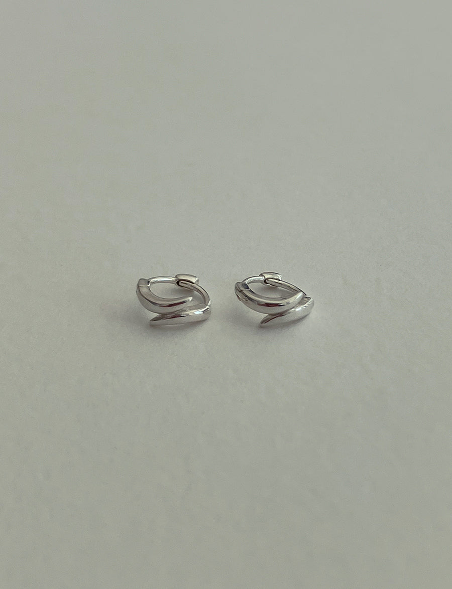 [92.5silver] swirl one-touch earrings (mini)