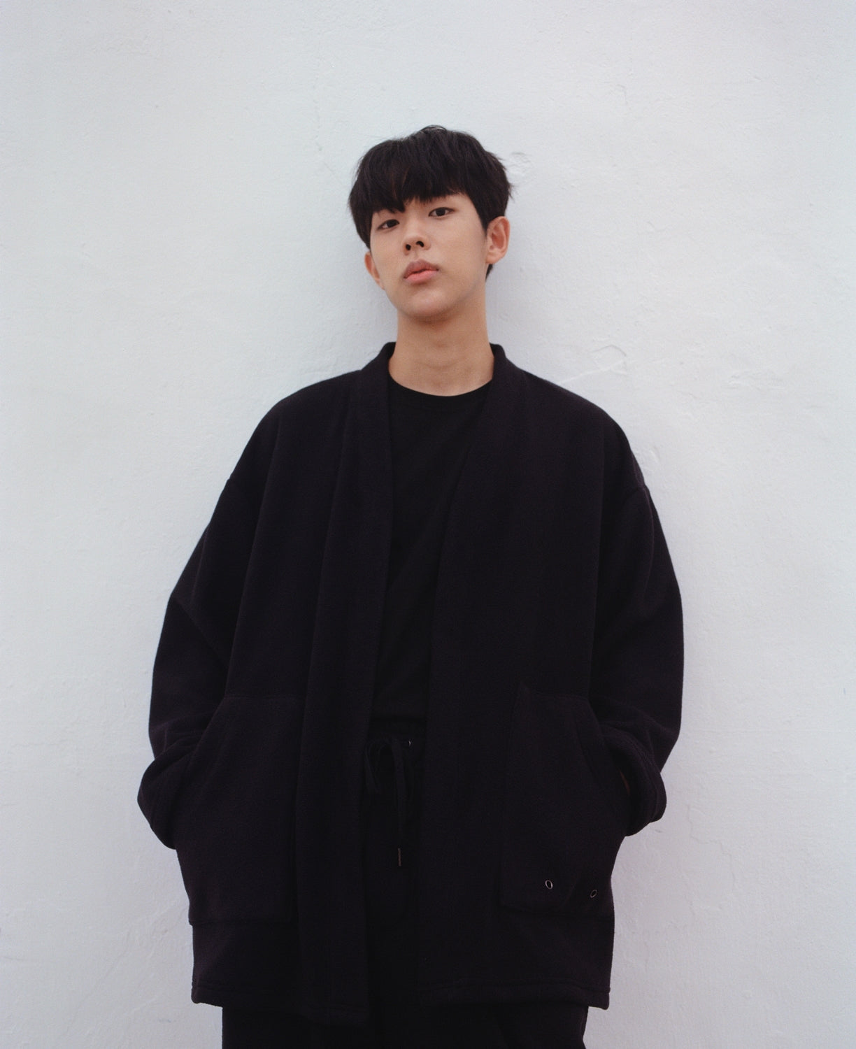 WARM-FLEECE HERITAGE CARDIGAN (Black)