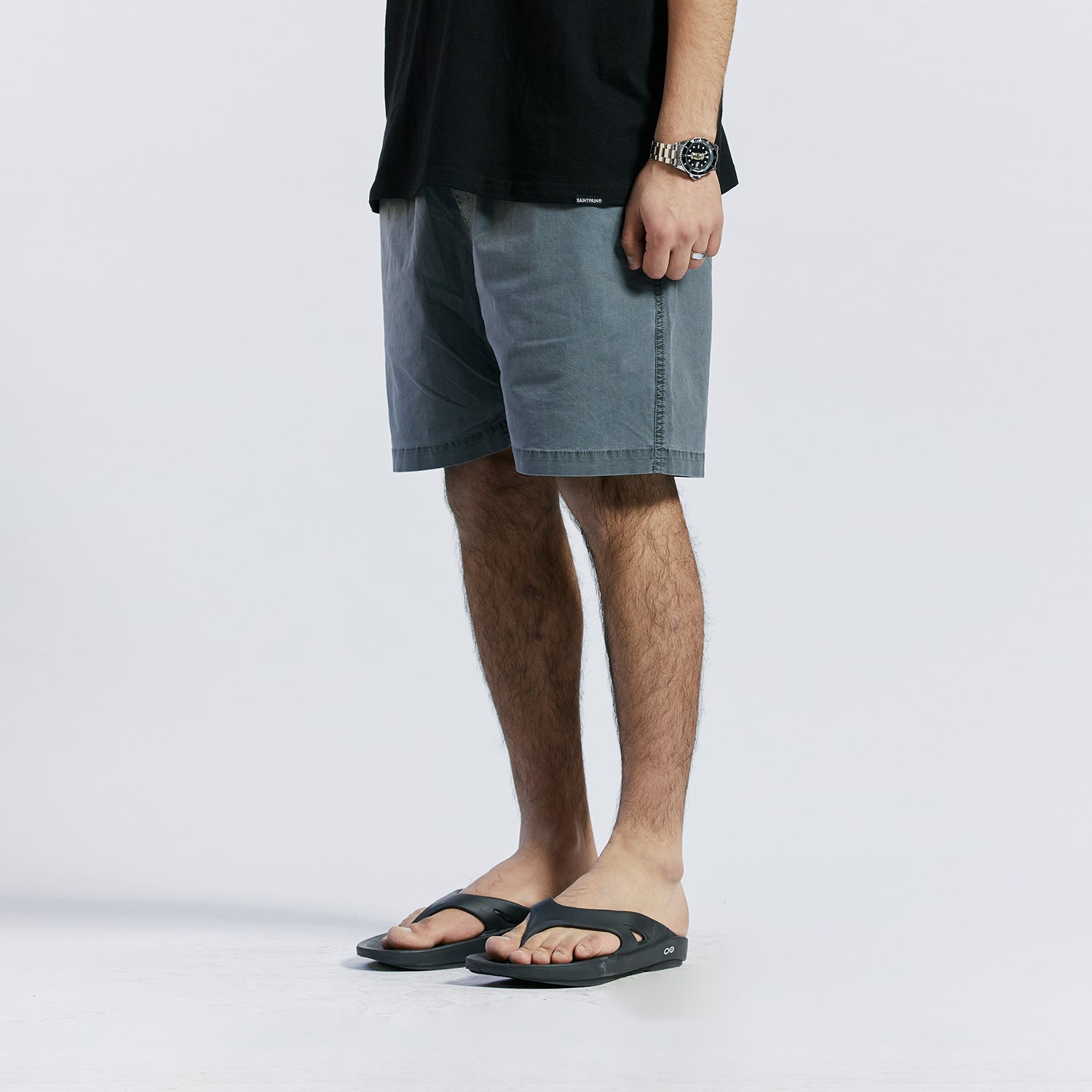 SP COTTON WASHING SHORTS-CHARCOAL