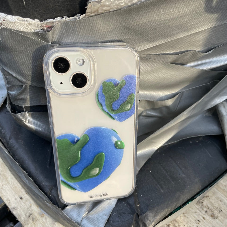 Heart Earth Phone Case (jell hard)