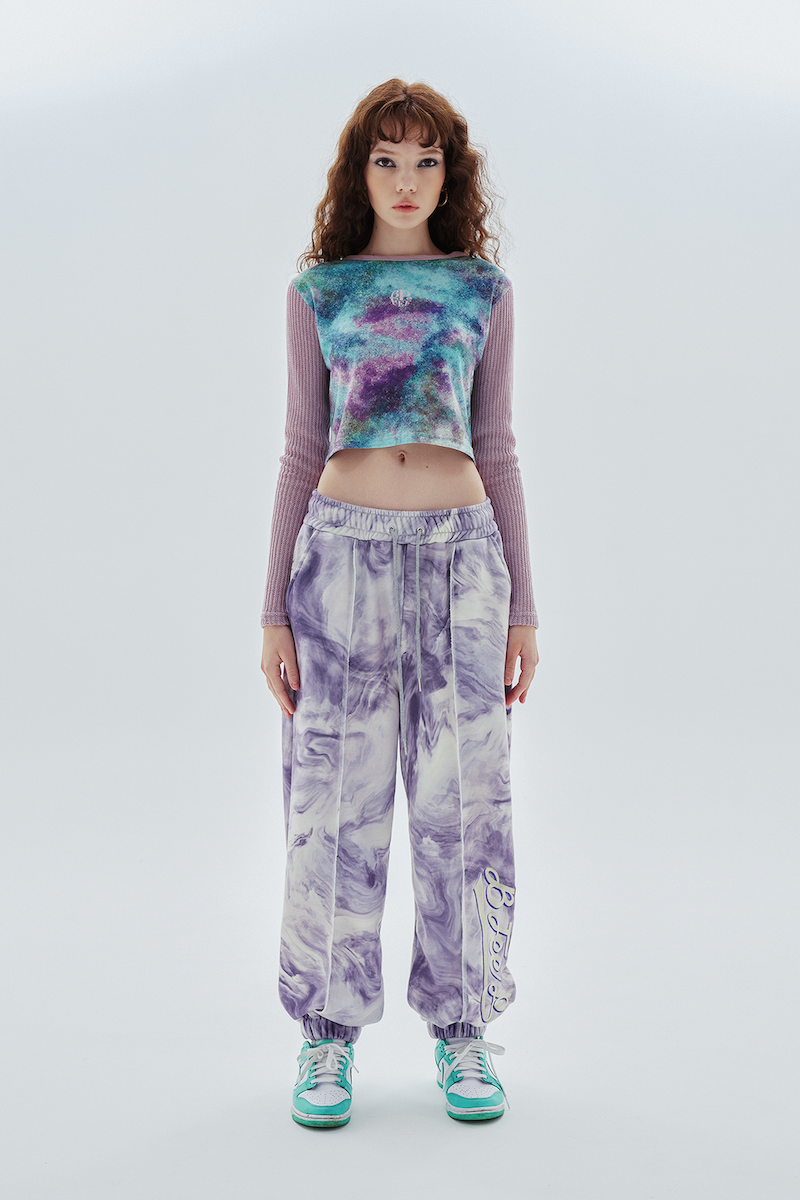 marble jogger pant_purple