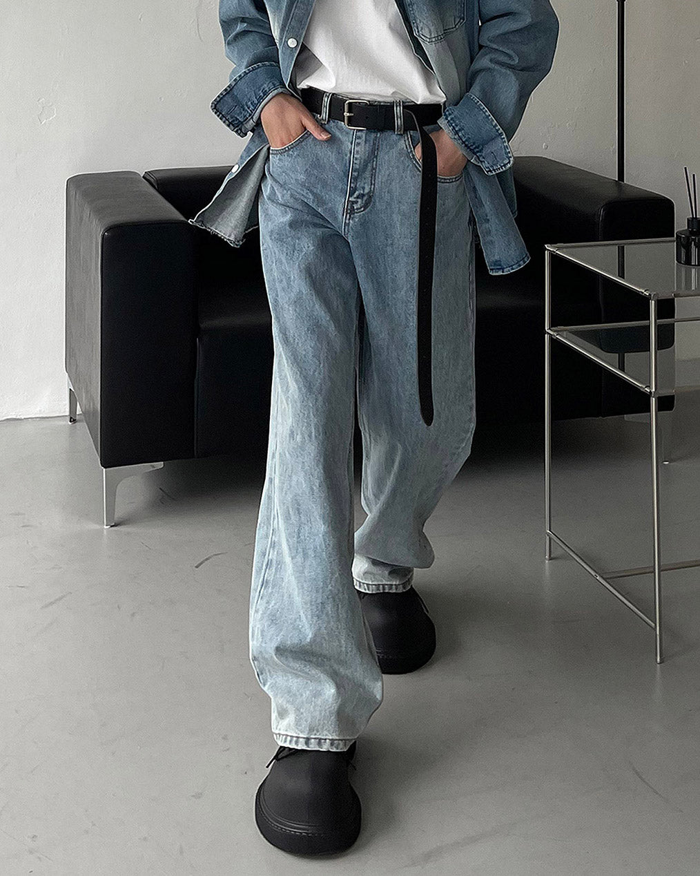 SI X-ray wide denim Jeans (Light Blue)
