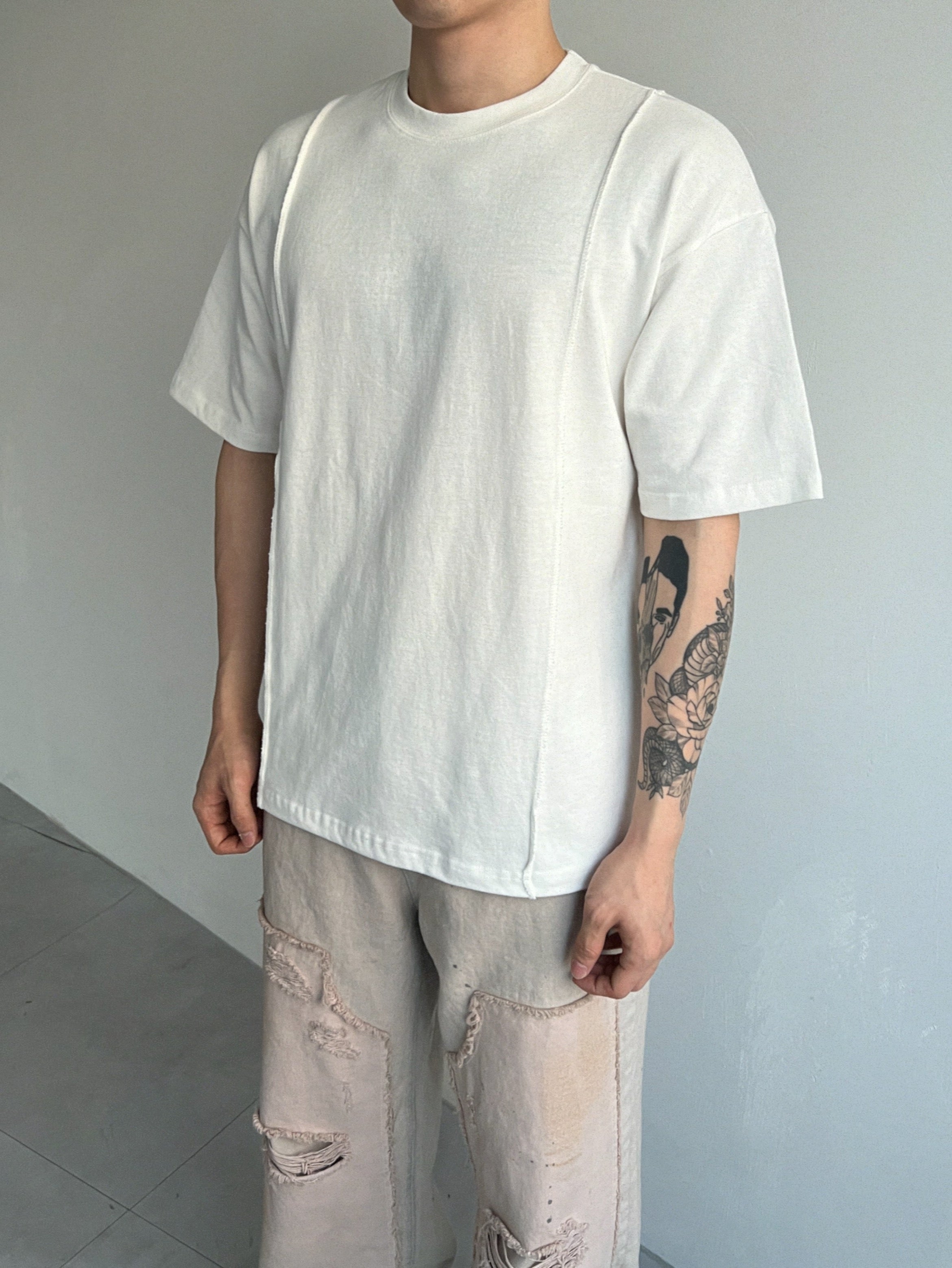 Line Loose Round T-shirt(2colors)