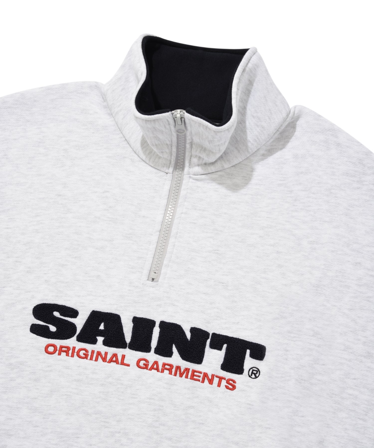 SP SAINT LOGO BLOCK HALF ZIP-ASH MELANGE