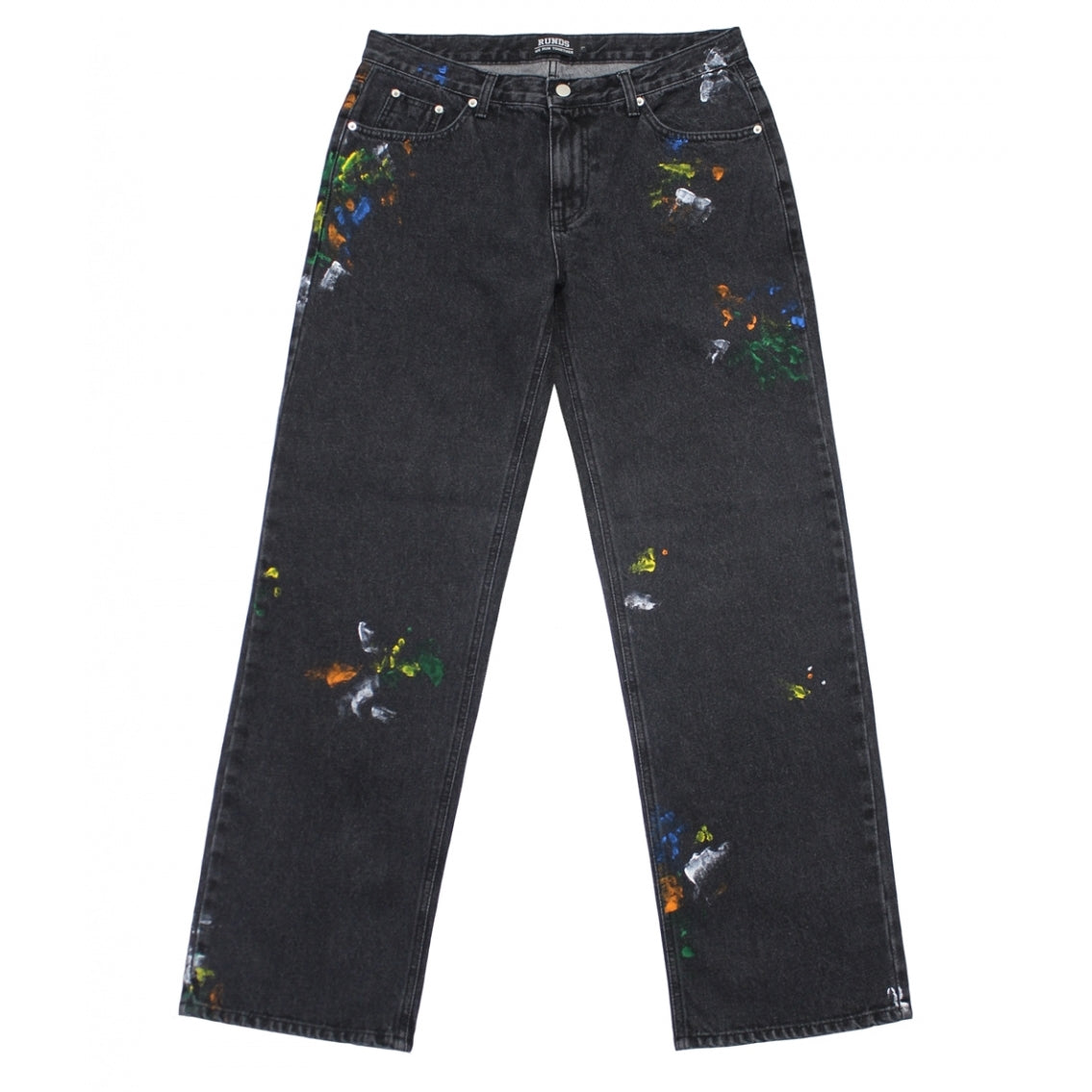 painting wide denim pants (washed black)