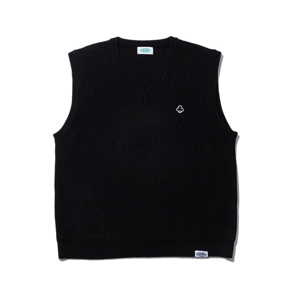 CLOVER WP KNIT VEST(BLACK)