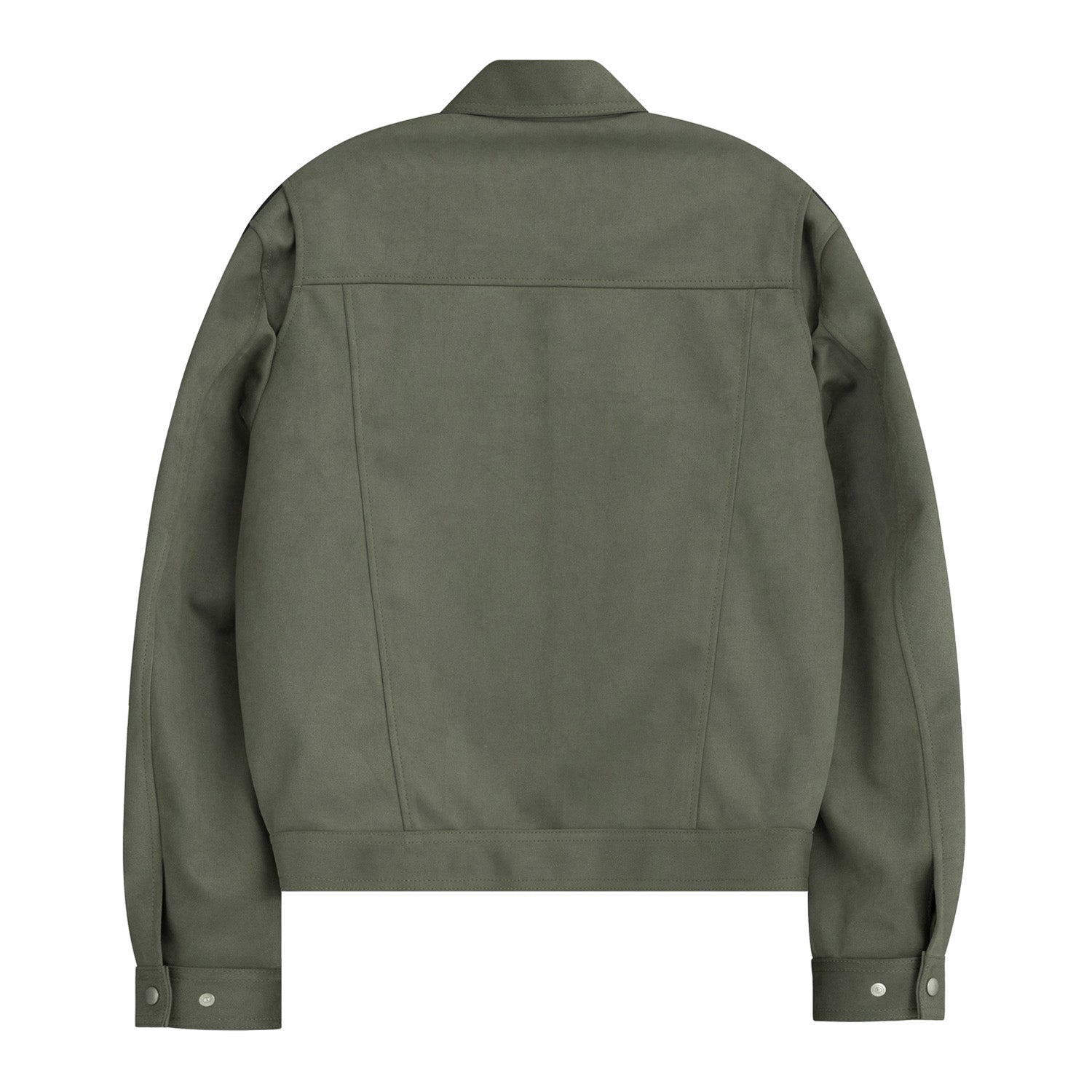 Solid Suede Zipper Jacket (Khaki)