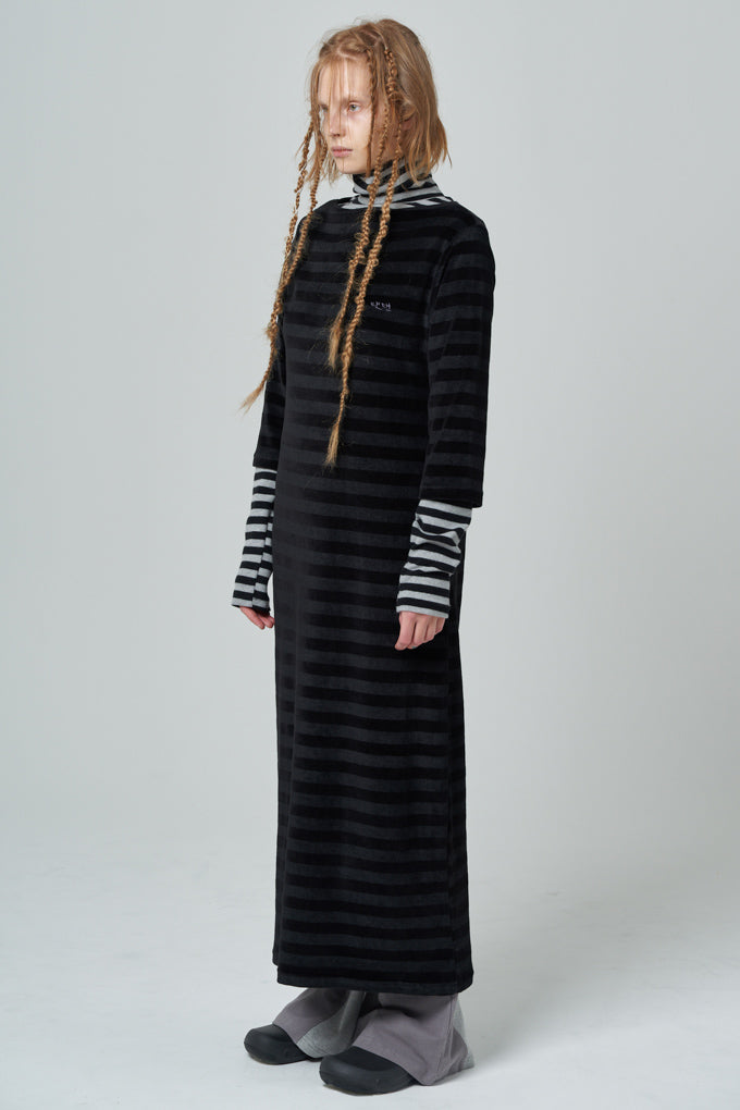 Stripe maxi dress_black