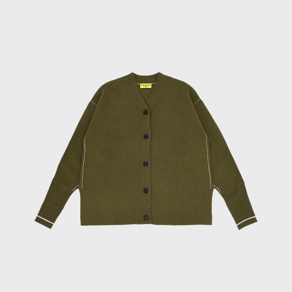 FULL NEEDLE STITCH CARDIGAN_KHAKI