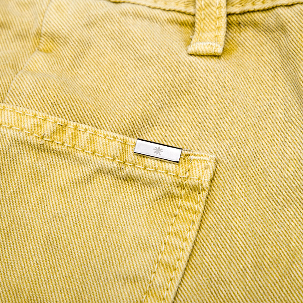 BBD Graffiti Logo Wide Denim Cargo Pants (Mustard)