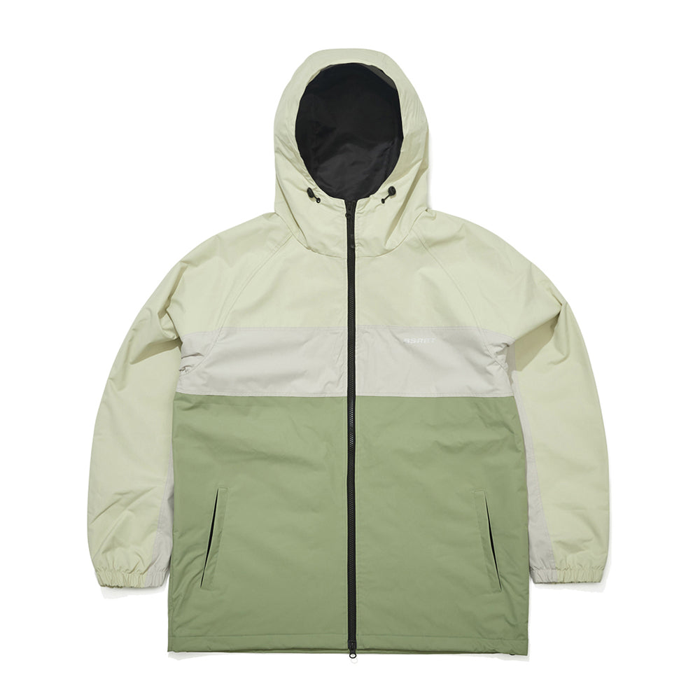 BSR2223FWJK029 LINE BLOCK HOODED JACKET CREAM KHAKI