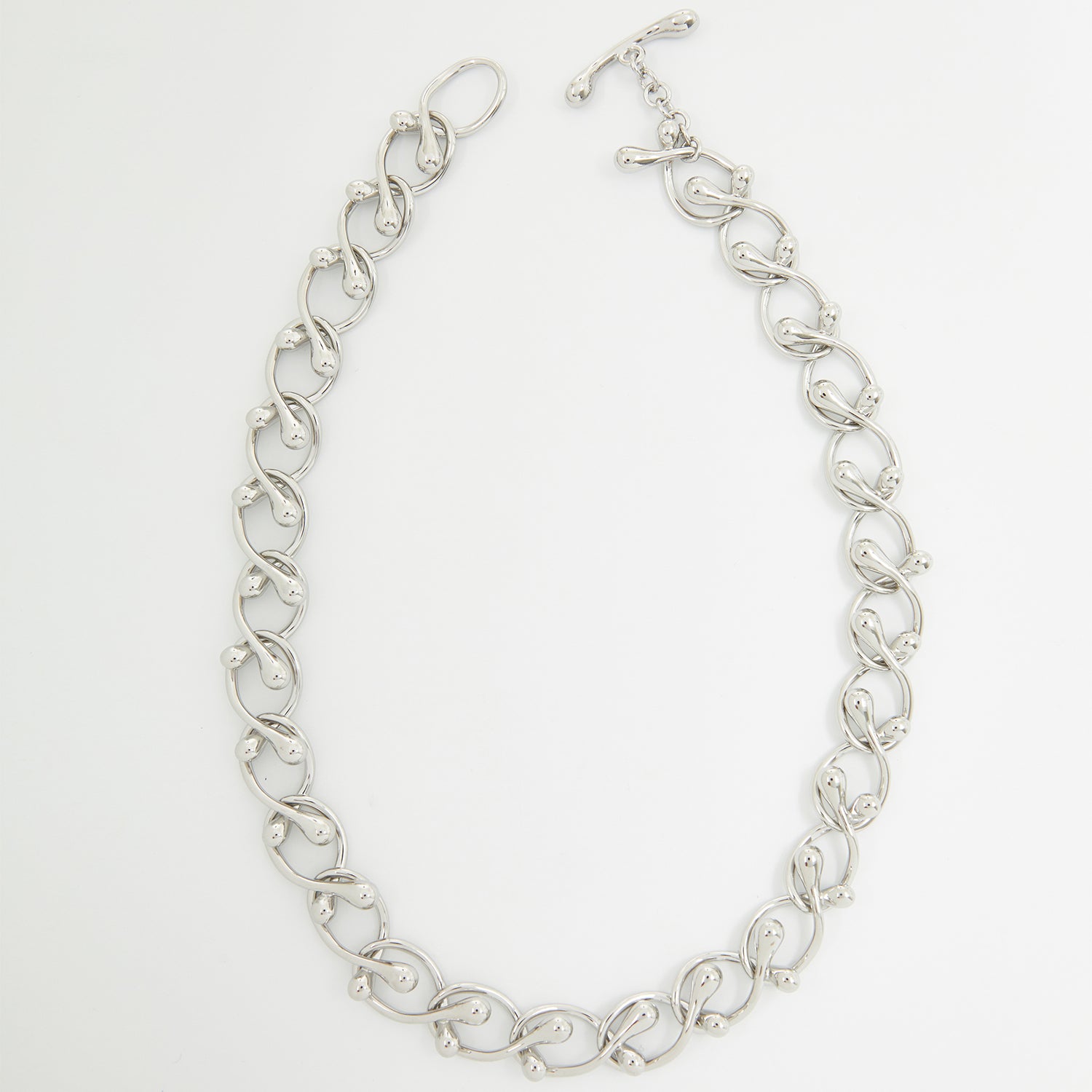 Tear Drop Chian Necklace_Silver