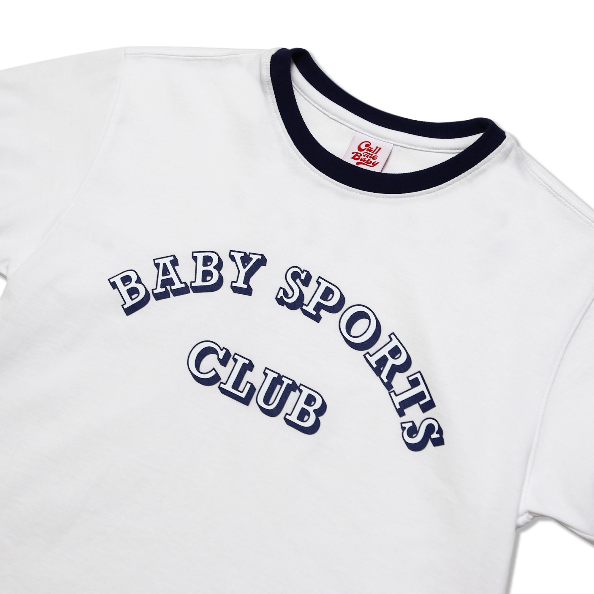 Baby Ringer Cropped Tee (Navy)