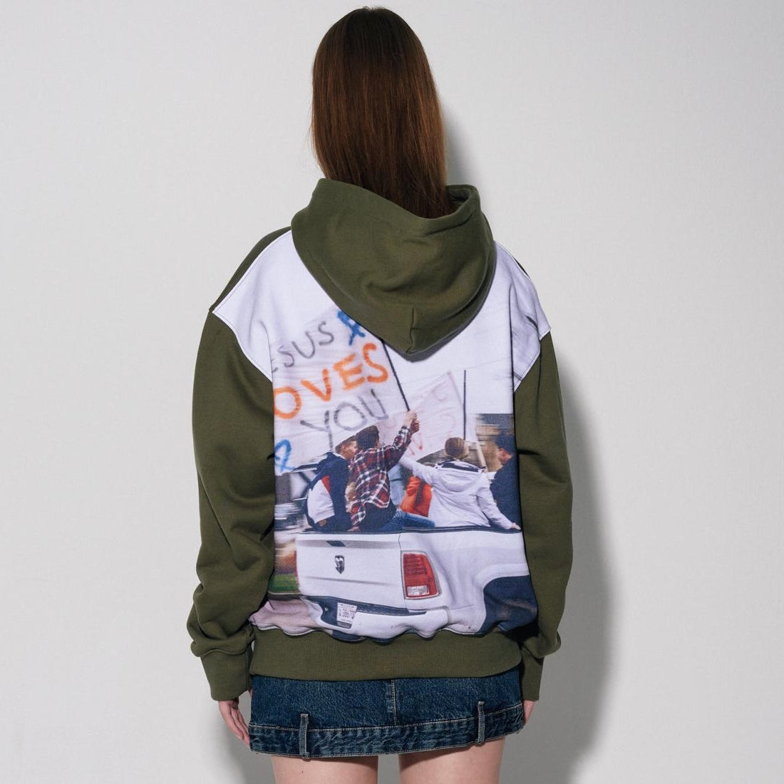 dtg printed hoodie [khaki]