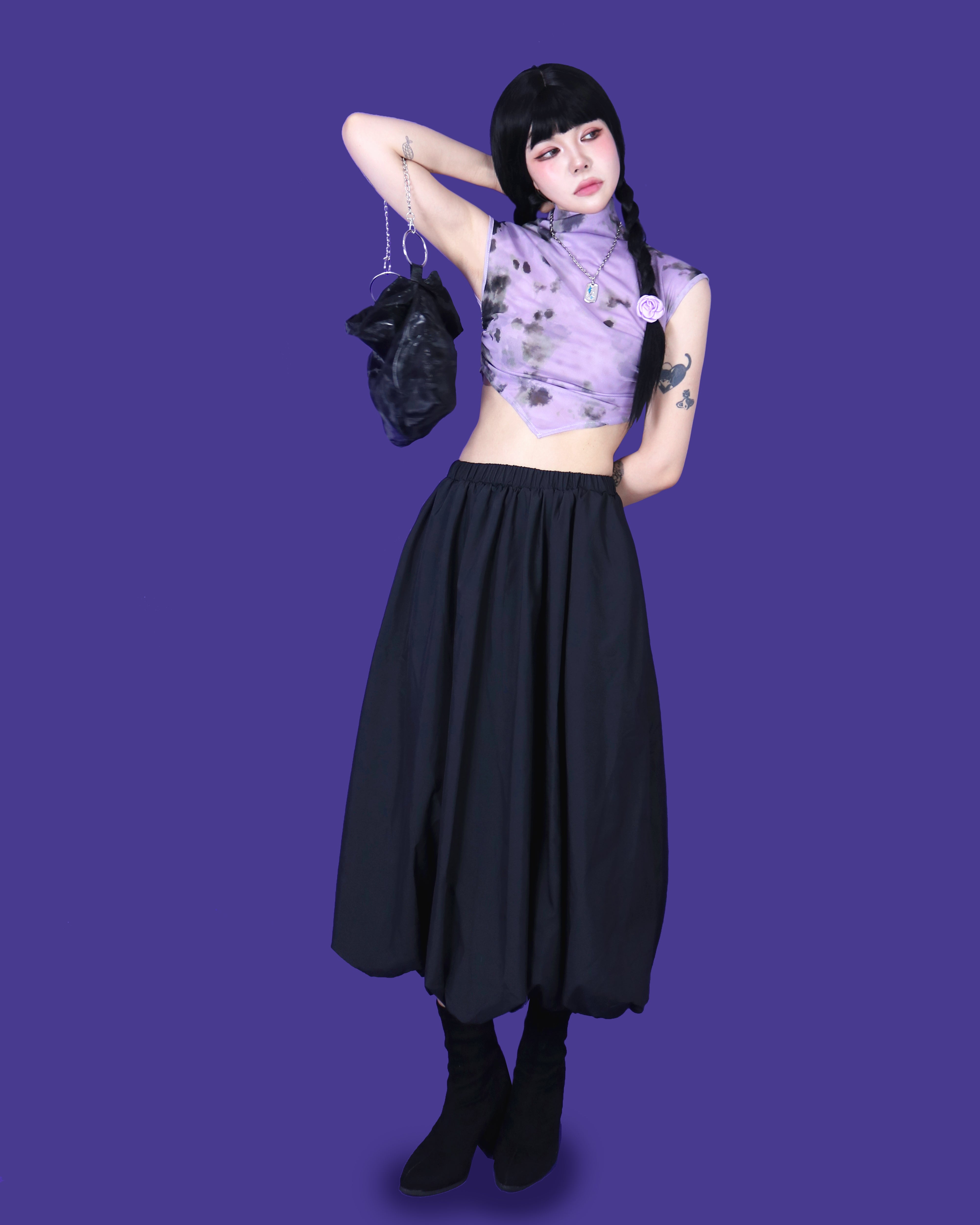 violet high neck sleeveless