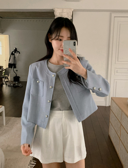 VR Spring Crop Tweed Jacket (3color)