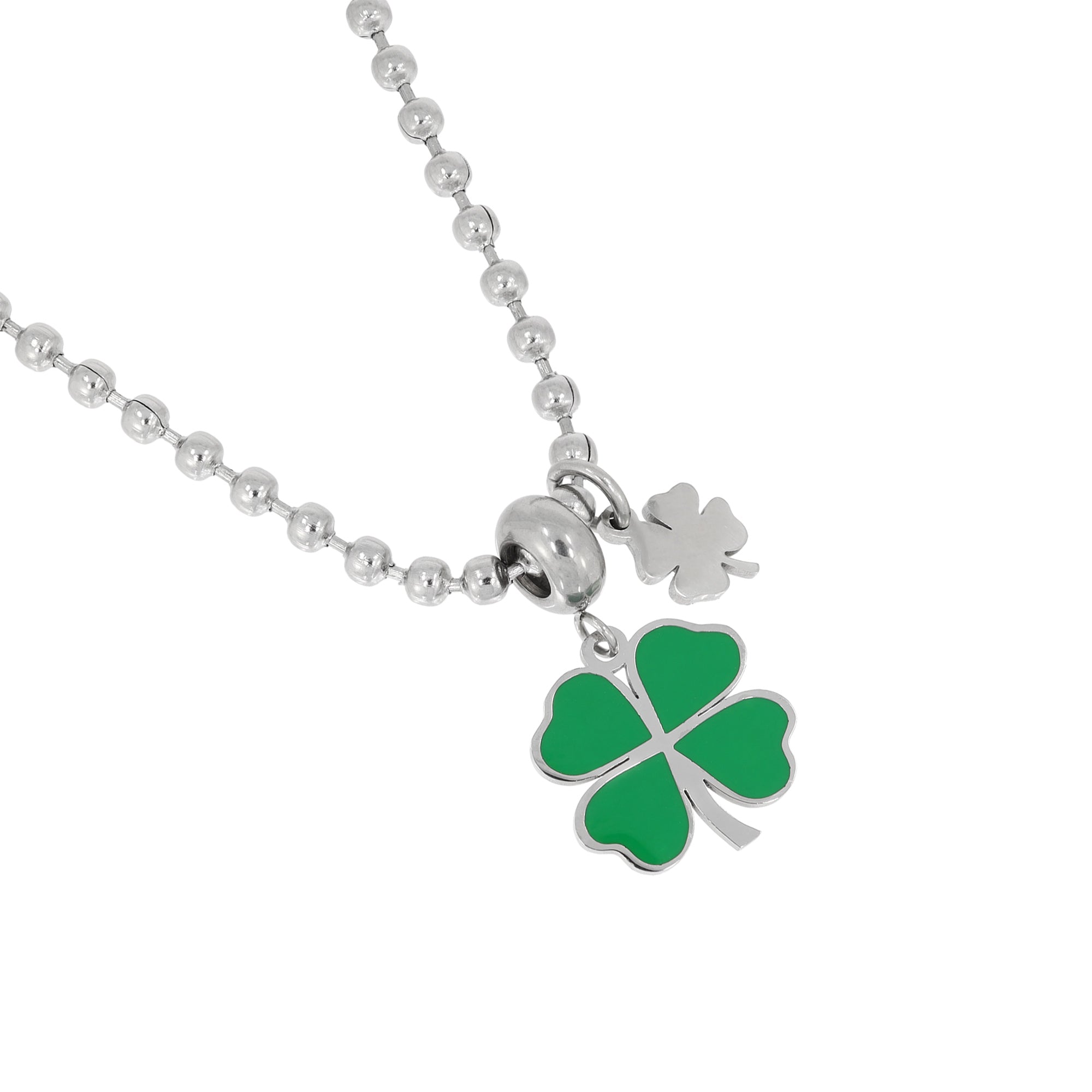 Twin Four Leaf Clover Necklace