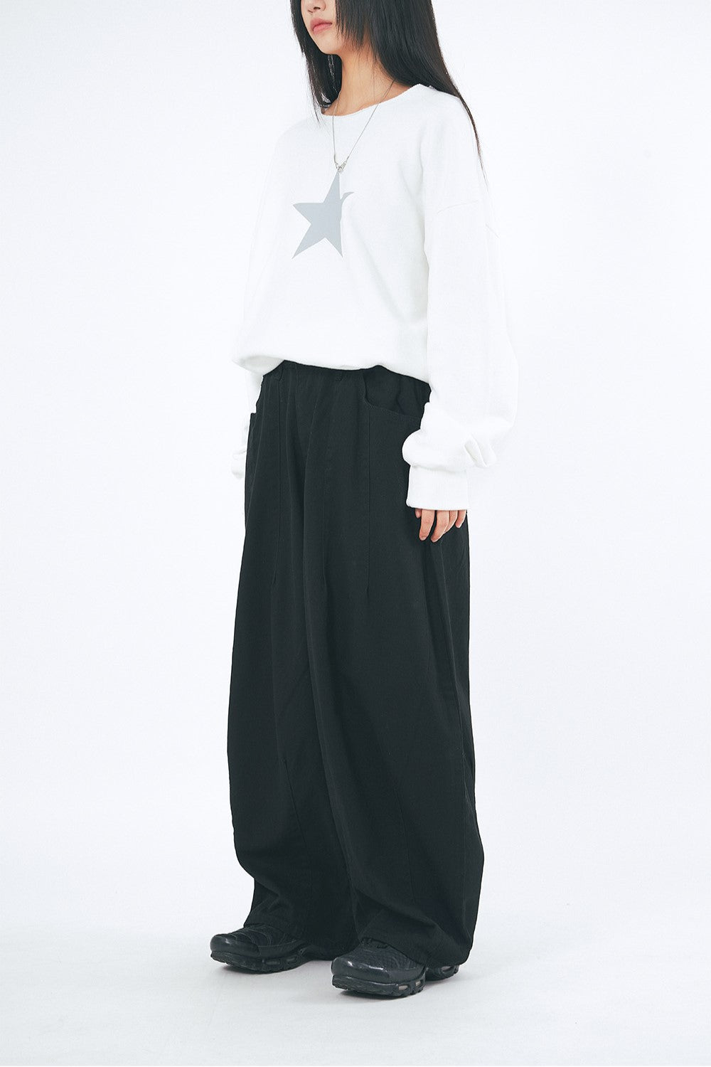 Butterfly balloon wide cotton pants