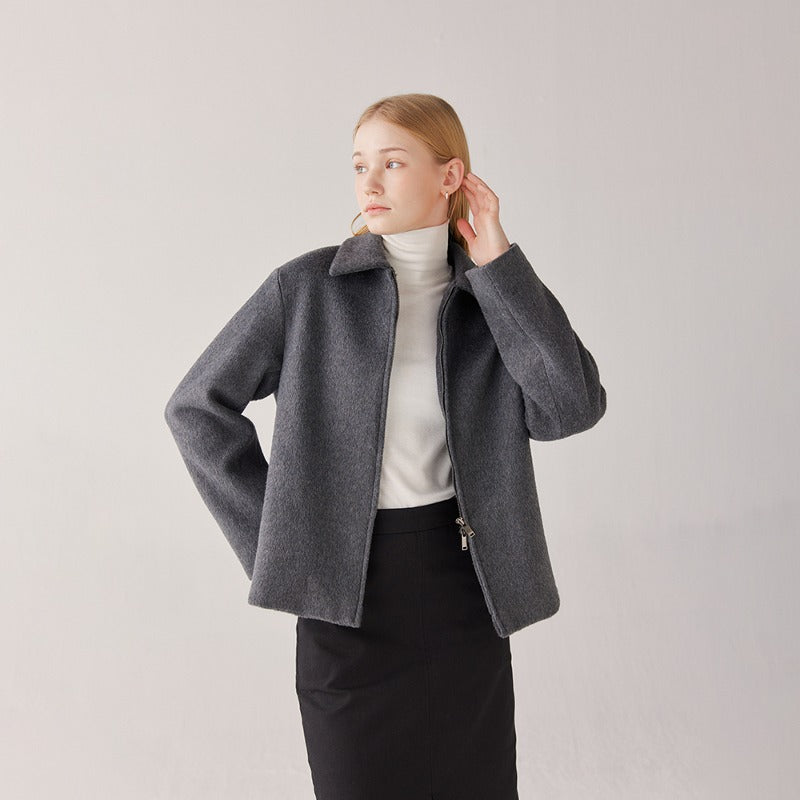 2-way wool short coat