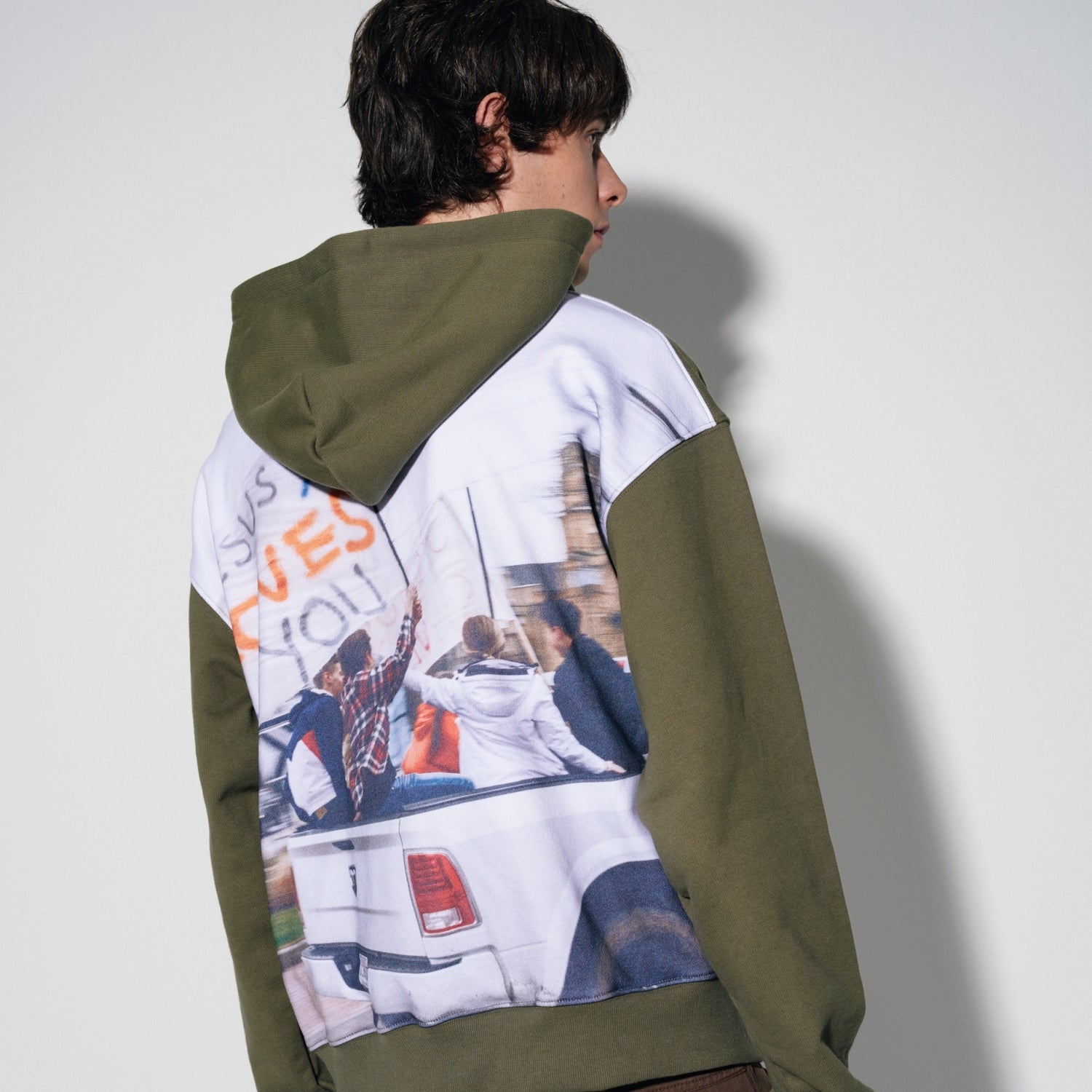 dtg printed hoodie [khaki]