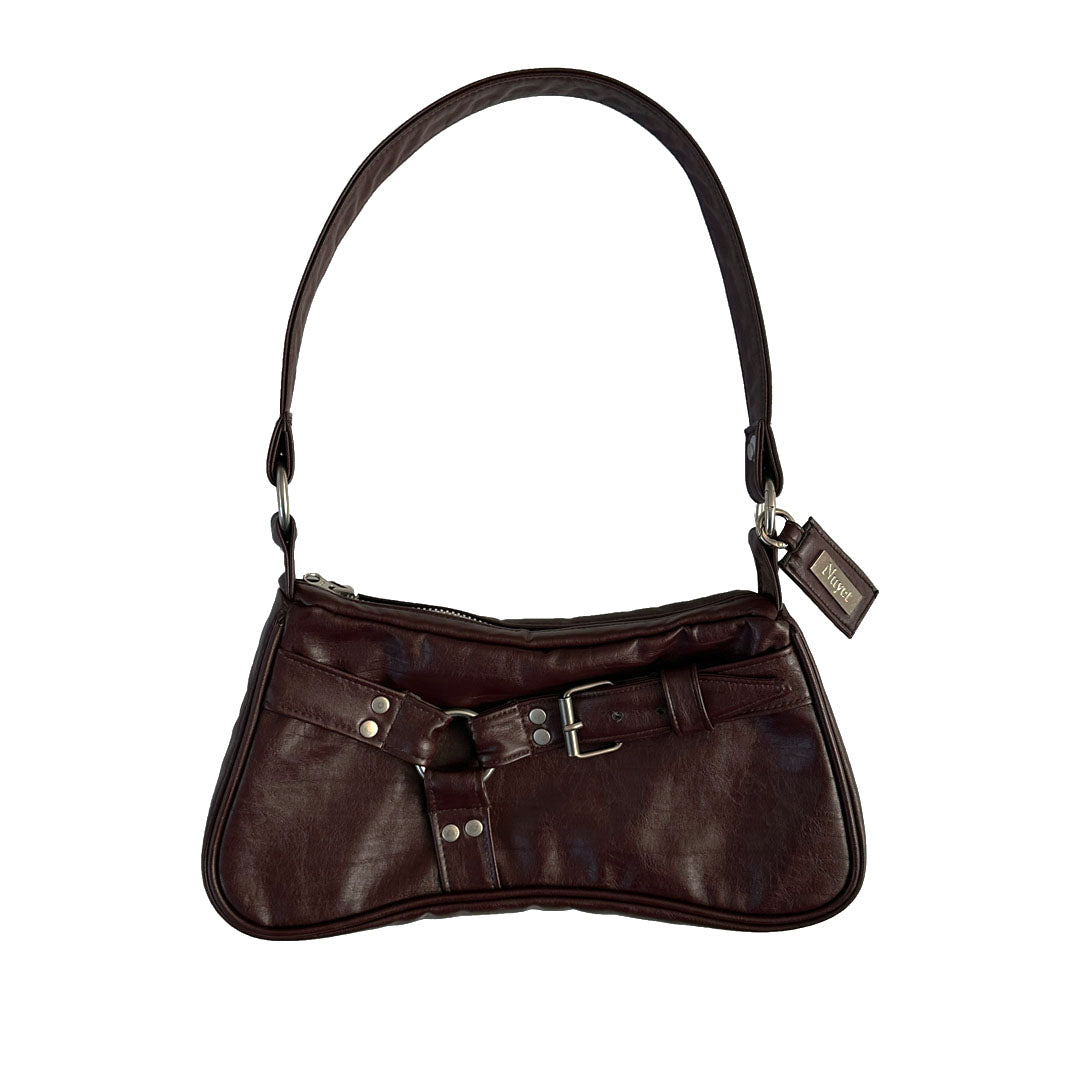 Leather cherry biker bag