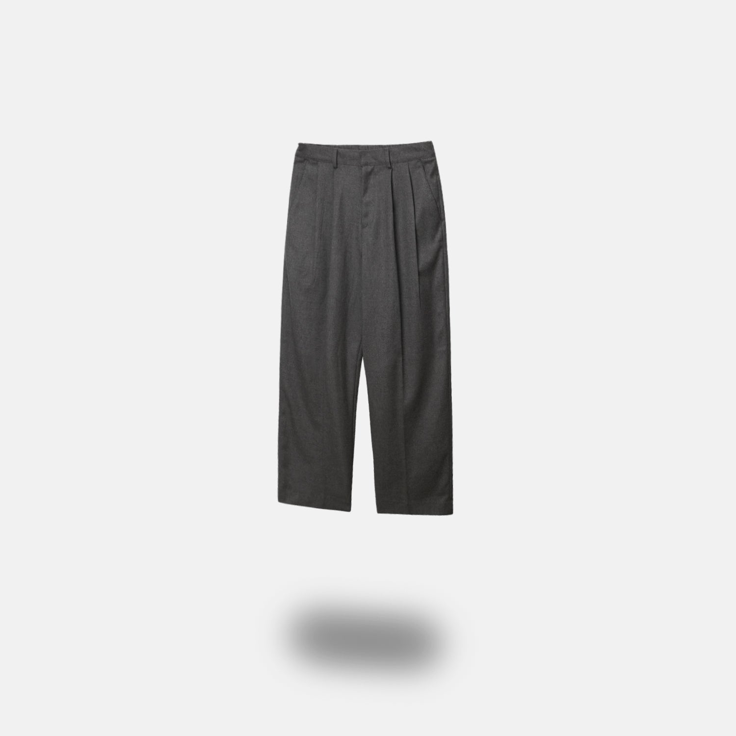 wool pintuck wide slacks