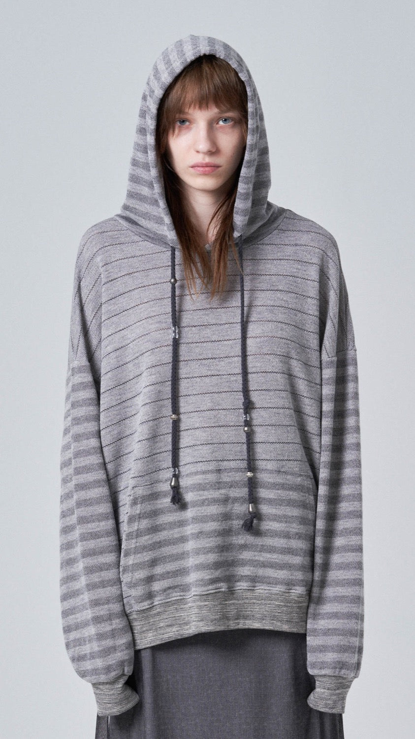 Oversized stripe hoodie_charcoal