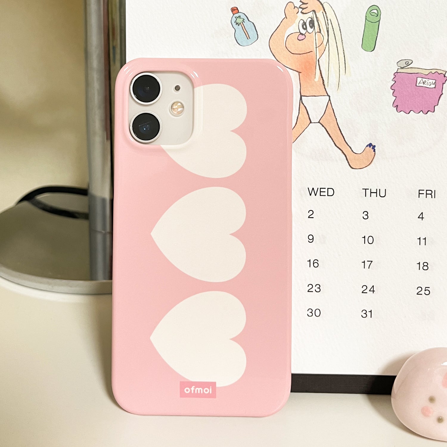 cutie heart hard glossy phone case